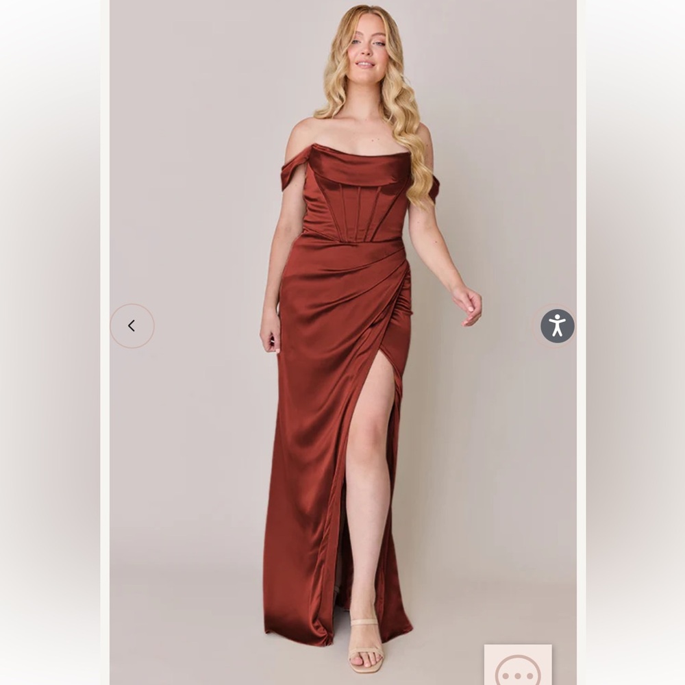 Revelry Paris Satin Dress - Cinnamon Rose